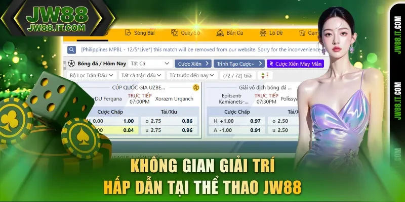 Không gian giải trí hấp dẫn tại thể thao JW88