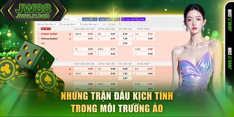 Thê thao JW88 có những trận đấu kịch tính trong môi trường ảo
